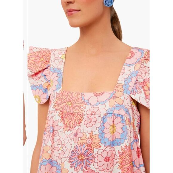 Tuckernuck x Cameran Eubanks Wimberly Folly Floral Hazel Flutter Sleeve Dress XL - Picture 7 of 14